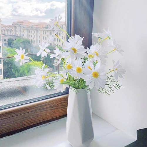 Yellow Artificial Daisies Outdoor UV Resistant, 10 Bundles Daisy Flowers Artificial for Decoration, 20.8 Inch Faux Wildflowers Silk Flowers Bulk for Home Kitchen, Table Centerpieces, Arrangement - color: Yellow