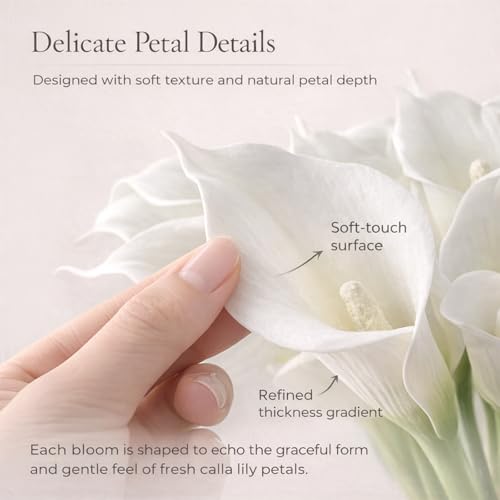 White Calla Lily Artificial Flowers 12/24/30 Pcs with Eucalyptus Leaves and Daisies, Real Touch Faux Calla Lilies Bouquet for Wedding Party Home Decor Memorial Display (Blue, 24PCS) - color: Blue, size: 24PCS