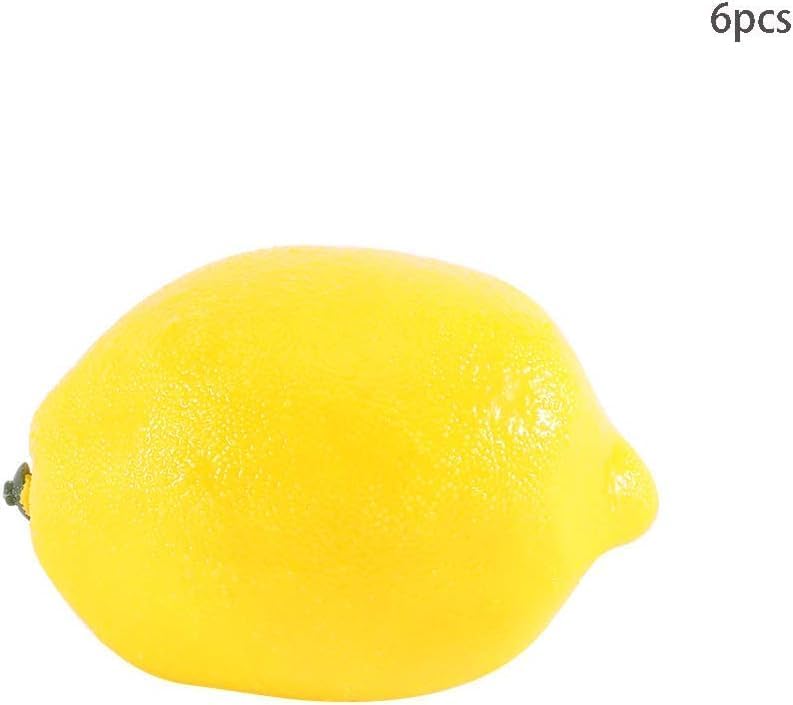 6Pcs Yellow Artificial Lemons,Fake Fruit for Party Christmas Kitchen Home Lifelike Wedding Beverage Shop and Fruit Store Simulation Decoratio,Artificial Plants Flowers and Fruit