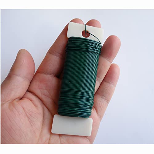 3 Rolls 22 Gauge Green Paddle Wire Flexible Floral Wire for Flower Arrangement, Wreath, Garland - color: Green
