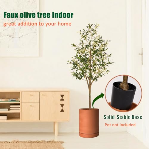 Artificial Olive Trees Indoor 6ft, Faux Olive Tree 6 Feet Fake Plants with Realistic Leaves Olive Silk Tree Home Bedroom Housewarming Gifts - color: 6ft