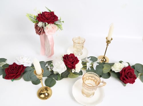 Artificial Velvet Flowers - 4.3" Red Roses, 16pcs Fake Roses Heads for Wedding Bridal Bouquets, Flower Wall Arrangements, Artificial Centerpiece - color: 4.3" Red