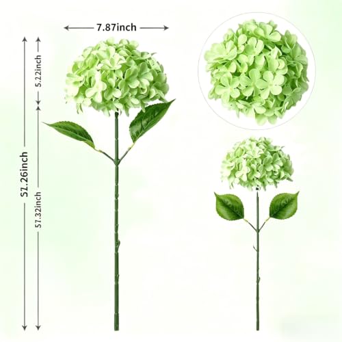 hydrangea artificial flowers 10pcs 22in faux hydrangea (10,light green) | Bouquets Arrangement for Home Table Centerpieces Wedding Baby Shower Birthday Party Decoration - color: Light Green