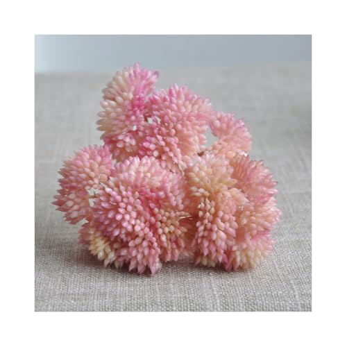 6PCS Artificial Succulent Flower, Plastic Plants Green Artificial Plants for Home Garden Decorations, Party Decorations, Bedroom Office Decorations, Wedding Decorations(Pink) - color: Pink, size: 6PCS