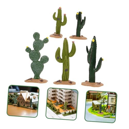 Ipetboom 5pcs Artificial Cactus Decor Faux Cactus Figurines Indoor Home Office Decoration with Realistic Texture for Living Bedroom Gift