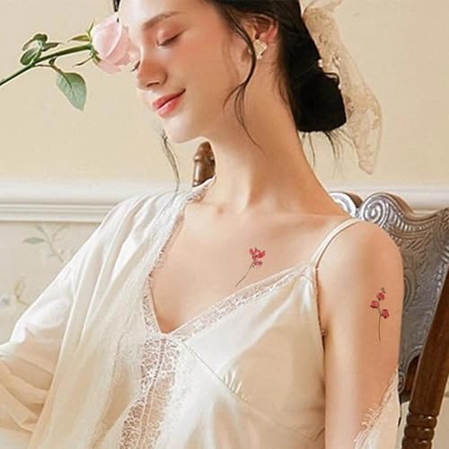 15 Sheets Lavender Temporary Tattoos Watercolor Flower Wild Floral Fake Tattoo Sticker For Women Body Art Temp Tattoo Paper