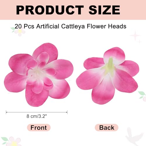 uxcell 20 Pcs Artificial Cattleya Flower Heads, Fake Cattleya Heads Bulk Artificial Flowers for DIY Wedding Bouquets Centerpieces Party Home Decorations, Rose Purple - color: Rose Purple