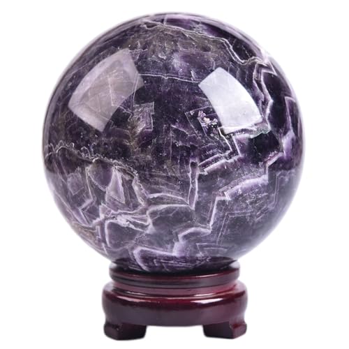 Large Dream Amethyst Crystal Ball with Stand Healing Crystals Sphere for Meditation, Divination, Witchcraft 120-130mm/4.7-5.1" - color: Dream Amethyst, size: 120-130mm/4.7-5.1"
