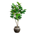 Nearly Natural 4ft Artificial Audrey Ficus Tree in Rustic Planter - Indoor Fake Tree for Home Decor - Lifelike Greenery