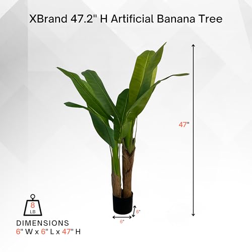 XBrand 4ft Artificial Banana Tree, Realistic Tropical Faux Plant for Indoor Decor - color: Banana - 4t