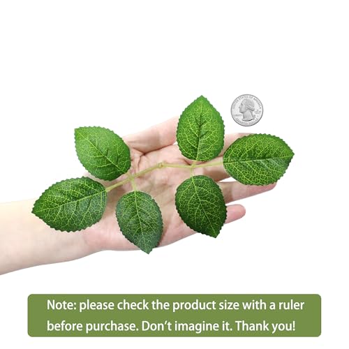 100 Pcs Artificial Flowers Green Leaf Bulk Faux Greenery Silk Fake Rose Leaves Bouquet Garland Wreath Floral Arrangement Supplie DIY Craft (6 Large-Leaf Green) - color: 01. 6 Large-leaf Green