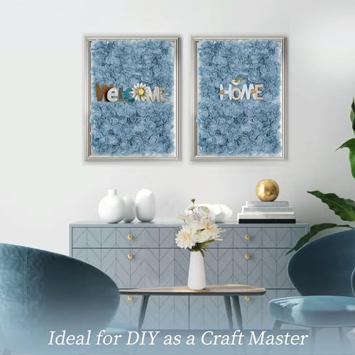 BLOSMON Flower Wall Panel Backdrop - 6 Pcs 24 x 16 Inch Dusty Blue Artificial Hydrangea Floral Backdrop for Wedding Party Baby Bridal Shower Decor, Hanging Fake Silk Hydrangea Wall DIY Decoration - color: Dusty Blue