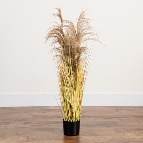 Nearly Natural 4ft Artificial Pampas Grass – Lifelike Indoor Faux Plant for Home Décor