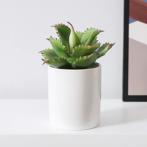 Duovlo Artificial Succulent Plant 7.08 Inch Faux Succulents Agave potatorum Flower Arrangement Craft Wall DIY Materials Pack of 2 (Green) - color: Green