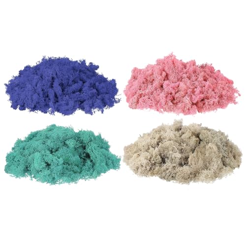 uxcell Preserved Reindeer Moss, 14oz Fake Moss for Crafts Artificial Dried Moss for Decoration Terrariums Potted Plants, Purple/Light Pink/Blue/White - color: Purple/Light Pink/Blue/White, size: 14oz
