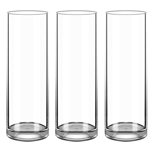 Glass Cylinder Vase 12 Inch High,Keketin Clear Glass Vases 3 Pack,Flower Vase for Table Centerpieces,Decor,Wedding Favors(4" W x 12" H) - size: 3pack-4"w x 12"h