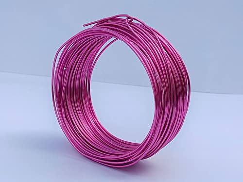 15 Gauge Anodized Aluminum Wire 49 Feet for Jewelry Making Craft DIY（1.5mm,Pink,41520） - color: Pink, size: 15 Gauge