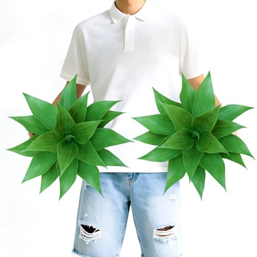 Artificial Agave Plants, Realistic UV Resistant Fake Aesthetic Plants for Outdoor Indoor, Home Decor for Garden, Porch, Doorway, Patio (2PCS, Green, Small) - color: Green, size: Small