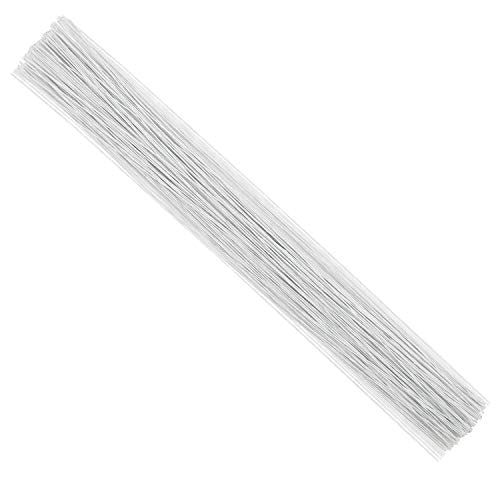 CCINEE 26 Gauge White Floral Wire Stem for Flower Arrangement Craft Supply,16 Inch,200PCS - color: #26 White