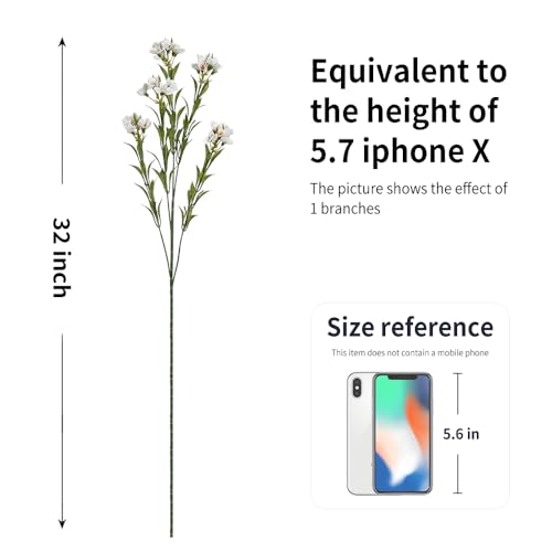 Melorca&Guilla Artificial Flowers for Decoration, 3Pcs 32inch White Wintersweet Fake Flowers,Faux Flowers for Vase,Wedding Party Kitchen Home Decorations (3, Spring Flowers) - color: Spring Flowers