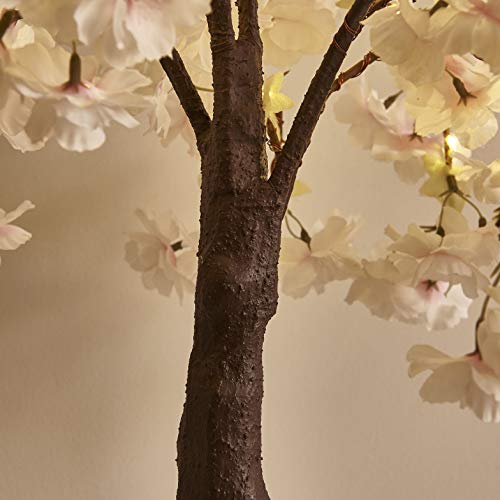 Hairui Lighted Cherry Blossom Tree Battery Operated 18IN 40 Warm White LED Artifical Bonsai Tree with Timer USB Plug for Wedding Party Spring Christmas Home Decoration - color: 40l-pink
