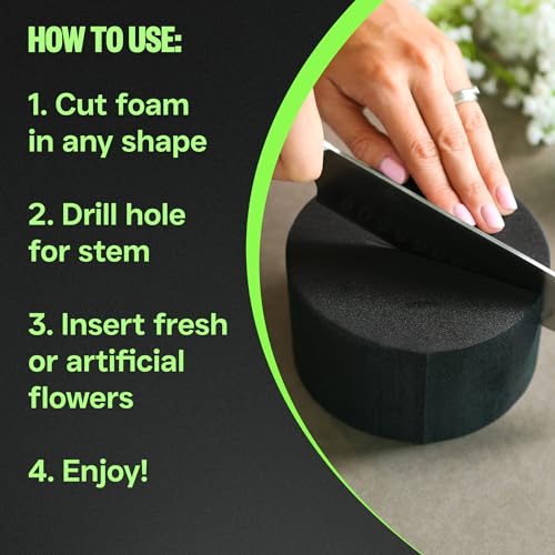 XCEL Floral Foam Blocks - Reusable, Weather Resistant Craft Foam Fresh & Artificial Flower Arrangements, Faux Florist Foam Planters Florist Supplies (Gray 5" Round x 3" Thick - 6 Pack) - color: Gray 5" Round x 3" Thick - 6 Pack