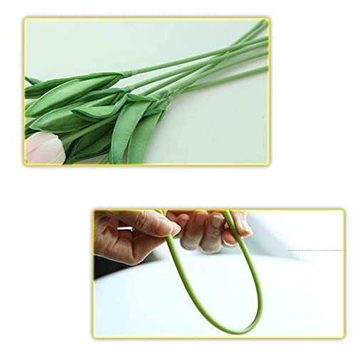 20pcs Real Touch Tulips PU Artificial Flowers, Fake Tulips Flowers for Arrangement Wedding Party Easter Spring Home Dining Room Office Decoration. (Multicolor, 14" Tall) - color: Multi Color