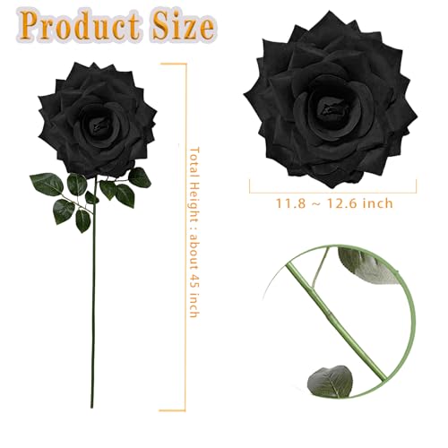 1 PCS 42-inch Giant Rose Large Decorative Flower, Wedding Window Display Background Decoration Rose, Valentine's Day（Black） - color: 09 Rose