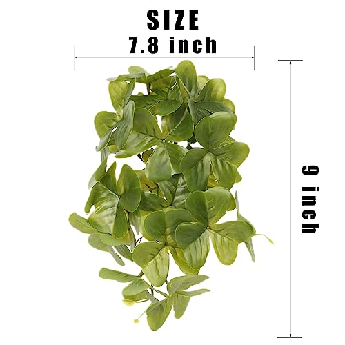 Reptile Plants for Terrarium, Amphibian Habitat Decor Artificial Hanging Plants with Suction Cup - Fake Shamrock - color: Fake Shamrock