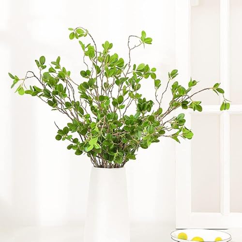 HANDIC 6pcs Faux Stems Artificial Branches for Vase Greenery Stems Faux Branches for Vase Plant Artificial Eucalytus Branches Plants (45"/Each Branch) (6, Green)