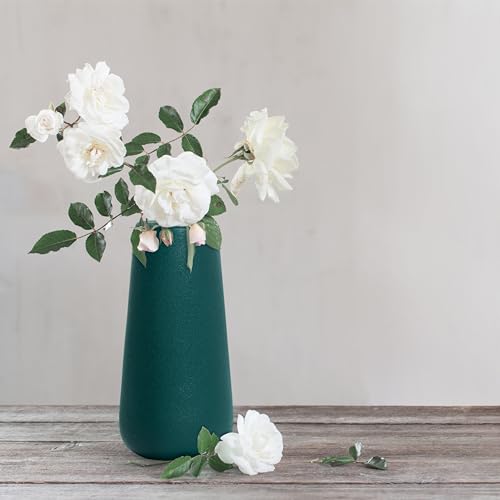 D'vine Dev 8 Inch Ceramic Flower Vase Textured Finishing, Minimalist Design for Kitchen, Bedroom, Living Room, Centerpieces, Office, Emerald Sandstone, VS-XH-C-1 - color: Emerald Sandstone, size: 8 Inch