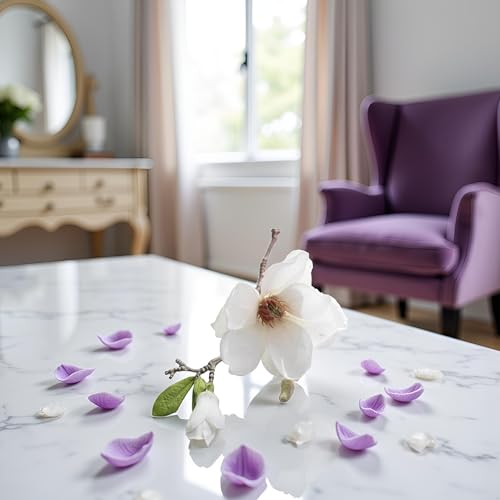 White Artificial Magnolia Fake Silk Flower Single Floral Home Decor Living Room Bedroom Garden Party Wedding Decoration in Pots Vase for Desk Table, Artificial Flowers, Home Décor, Decorations