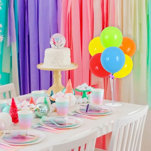 TONIFUL 4 Set Colourful Balloon Centerpieces for Table,Balloons Stand Kit for Rainbow Party Centerpieces Table Decorations,Birthday Decorations,Easter,Fiesta Mexican Themed Taco Decoration - color: Colourful