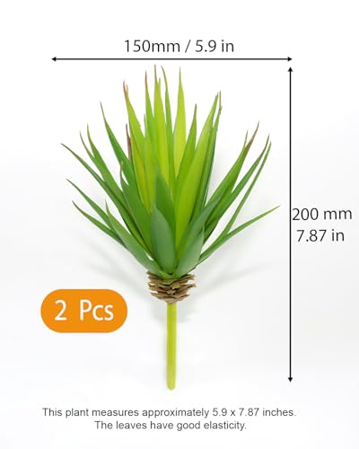 LJY 2 Pieces Realistic Artificial Faux Succulent Yucca Vera Greenhouse Small Plants Unpotted for Home Garden Decoration (Spring Green) - color: Spring Green