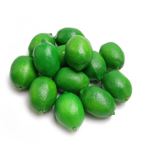 12PCS Green Simulation Lemon Fake Fruit - Realistic Kitchen Table Decoration for Thanksgiving & Christmas - color: 12pcs Green Lemon
