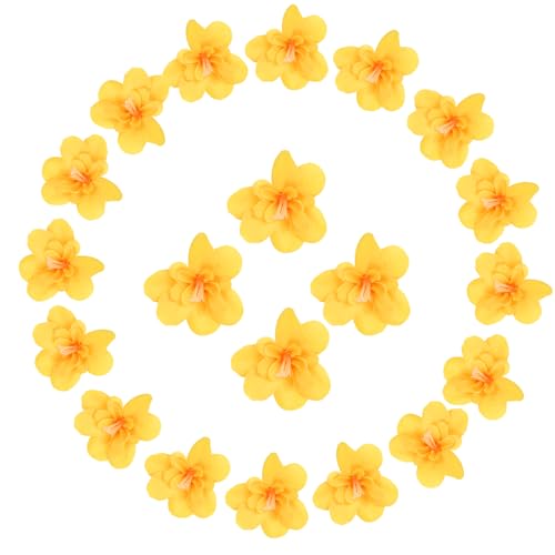 uxcell 20 Pcs Artificial Cattleya Flower Heads, Fake Cattleya Heads Bulk Artificial Flowers for DIY Wedding Bouquets Centerpieces Party Home Decorations, Yellow - color: Yellow