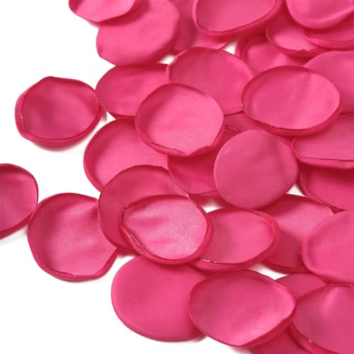 TINGE TIME 200pcs Silk Rose Petals Hot Pink Flower Petals for Wedding, Flower Girl Basket, Aisle Runner, Romantic Dinner Centerpieces, Proposal, Party Confetti - color: Hot Pink