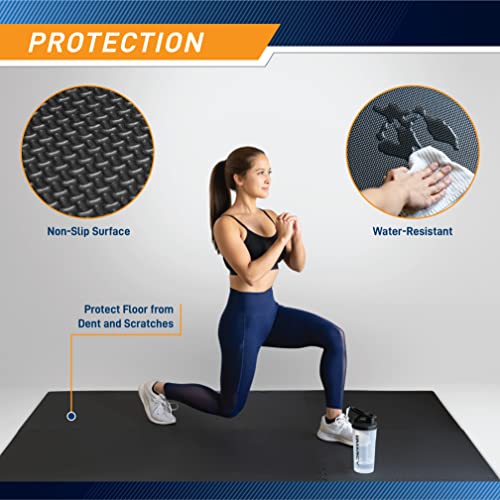 Marcy EVA Foam Interlocking Flooring Mat High Density Non-Slip Tiles for Fitness Equipment, Workout Cushion and Floor Protection - color: Black - 0.5 Inch - 6 Tiles (24 Sq Ft)