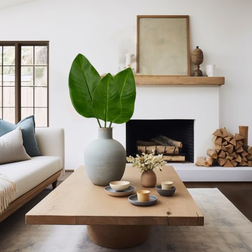 DILATATA 3 Pack Artificial Bird of Paradise Leaves with Long Stem for Vase - Fake Tropical Plants Palm Leaves Realistic Banana Leaves for Home Wedding Party Decor - color: Bird of Paradise#pe 3pcs