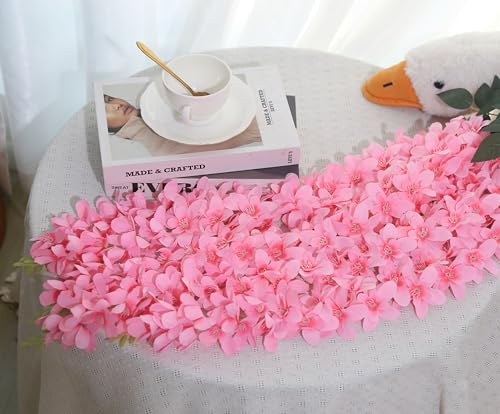 2PCS Pink Wisteria Hanging Flowers, 2.95ft Wisteria Garland with 5 Branches Realistic Silk Hanging Flowers for Decoration, Wedding Arch, Party Backdrop, and Home Wall Decor - color: Pink