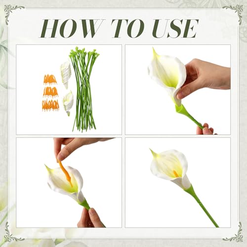 Giegxin 36 Pcs White Calla Lily Hanging Flowers, 25.6inch White Flowers for DIY, Hanging Fake Floral Garland, Calla Lily Flower Artificial Garland for Wedding Arch Decor Bride Shower Tall Vases