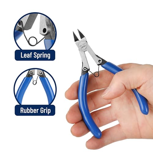 Mr. Pen- Wire Cutter, 5 Inch, 2 Pack, Wire Cutters, Diagonal Wire Cutters | Flush Cutter, Nippers, Side Cutters, Flush Cutters, Diagonal Cutter, Cutting Pliers, Wire Pliers - color: Blue, size: 5 inch, 2 Pack