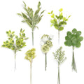 Serra Flora Artificial Greenery Stems Box Set,(Pack of 42pcs) with 7 Kinds of Faux Pink Green Filler for DIY Bridal Bouquets Wedding Floral Arrangement Table Centerpieces - color: Grass Green