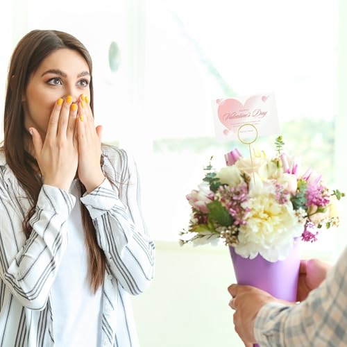 30-Pack Floral Picks Flower Bouquet Decoration Picks - 13 Inch Metal Sticks for Floral Arrangements, Wedding, Party & Craft Decor (Golden Circle) - color: Golden circle
