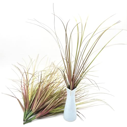 Artificial Grass Plants, Faux Wheat Grass Shrubs Fake Greenery Stems Tall Weed Plant Flowers Decor for Indoor Outdoor Farmhouse Garden Room Home Vase Wedding Party DIY Table Decoration (Purple) 8 Pack - color: Grass - Purple 8 Pack