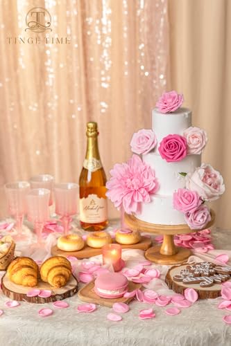 TINGE TIME 200pcs Silk Rose Petals Pink Flower Petals for Wedding, Flower Girl Basket, Aisle Runner, Romantic Dinner Centerpieces, Proposal, Party Confetti - color: Pink