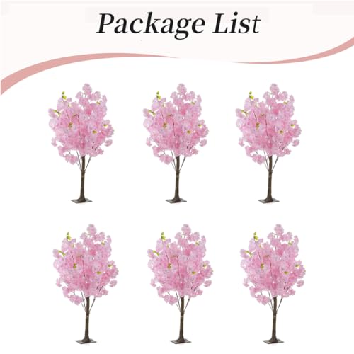 BLOSMON Cherry Blossom Tree Centerpiece: 6 Pcs Pink 39.3 Inch Tall Artificial Cherry Blossom Flower Branches Trees Floral Arrangement for Wedding Table Home Party Event Room Indoor Decoration