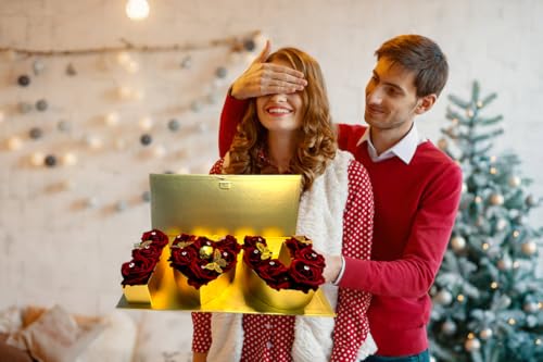 Valentines Day I Love You Box Flower Gift Box Heart Shaped Empty Cardboard Fillable Gift Box Flower Letter Box Chocolate Strawberry Candy Jewelry Package for Luxury Style Flower Arrangements Birthday - color: Gold
