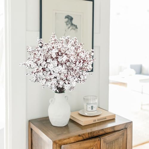 Uieke 15 Pcs Babys Breath Artificial Flowers Fake Silk White Flowers Faux Gypsophila Bouquet Real Touch Floral for Home Wedding Party Centerpieces DIY Décor - color: White, size: 15PCS