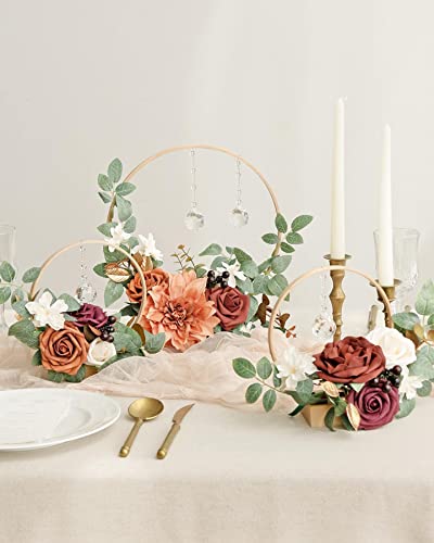 Ling's Moment Artificial Rose Flowers 50pcs Foam Roses w/Stem for DIY Wedding Bouquets Centerpieces Bridal Shower Party Home Decorations (Regular 3/50pcs'') - color: Or- Burnt Orange, size: 50Pcs